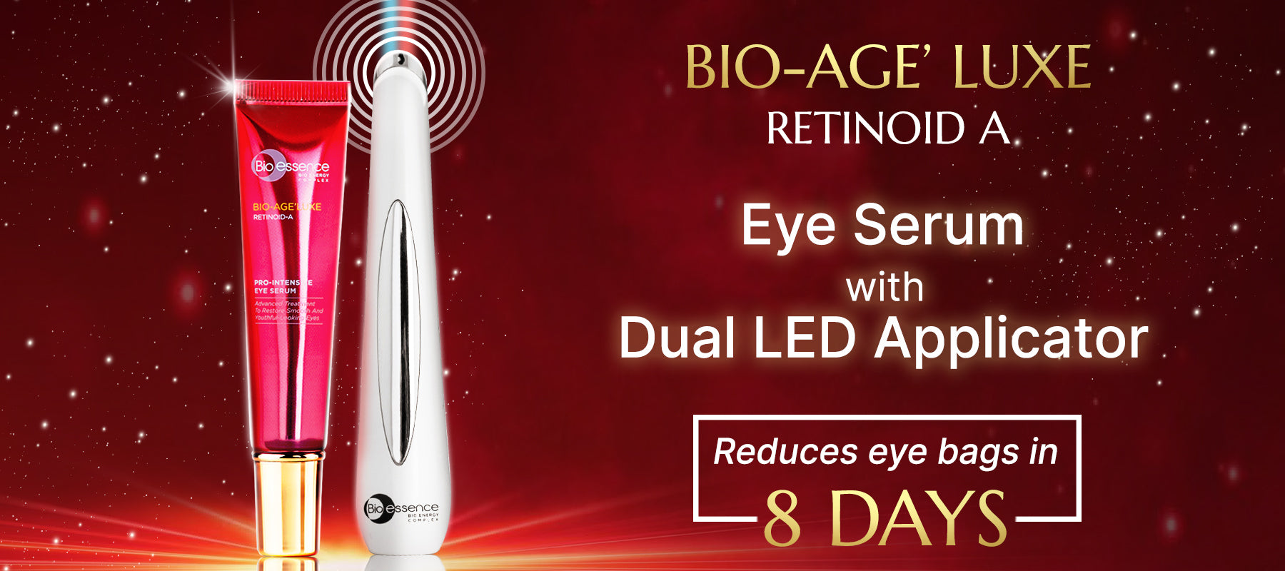 Retinol
Eye
Eye Serum
Applicator
Therapy
Eye Bags
Dark Circle
Retinoid-A
Retinoid
Cream
Anti Aging
Wrinkle
Fineline
Age
Age'Luxe
Massager